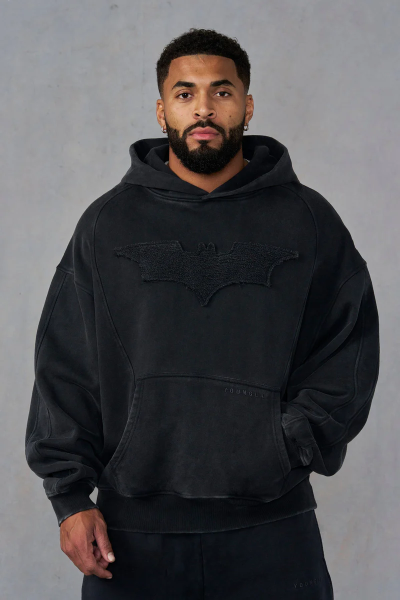 Hoodie Batman Black Wash-agotado